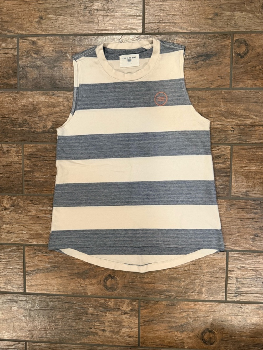 Sol Angeles Striped Crewneck Tee — Blue & Cream